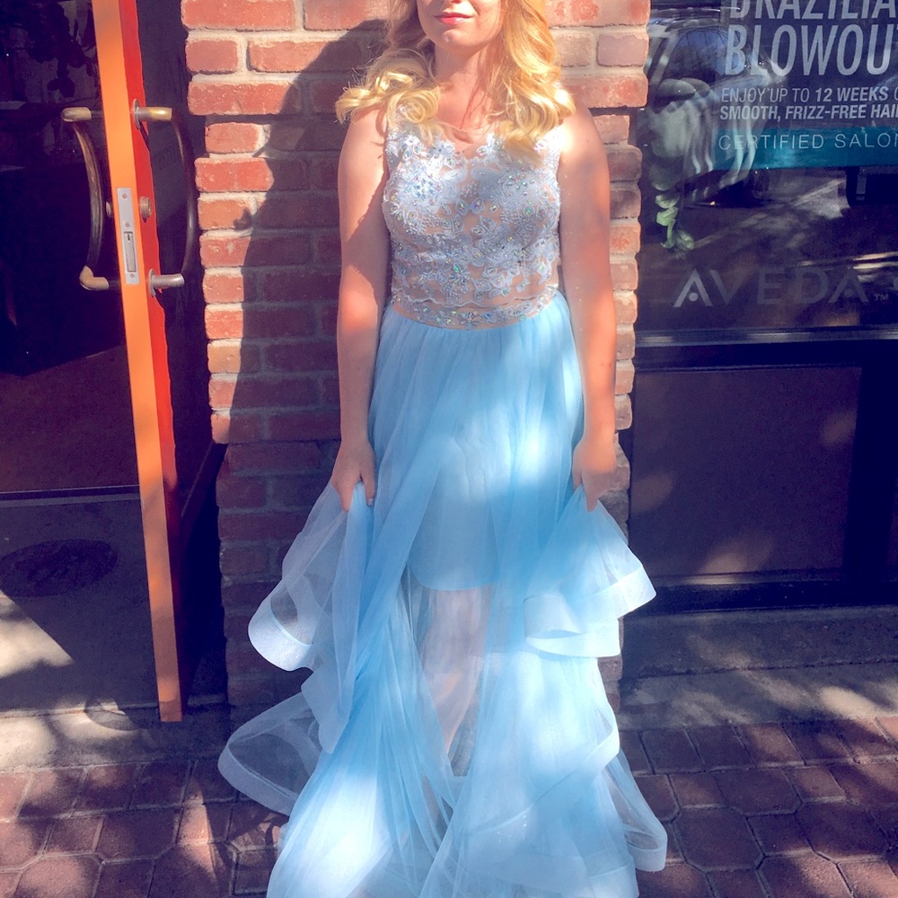 Prom Dress Sz 5 Light Blue 2 Piece